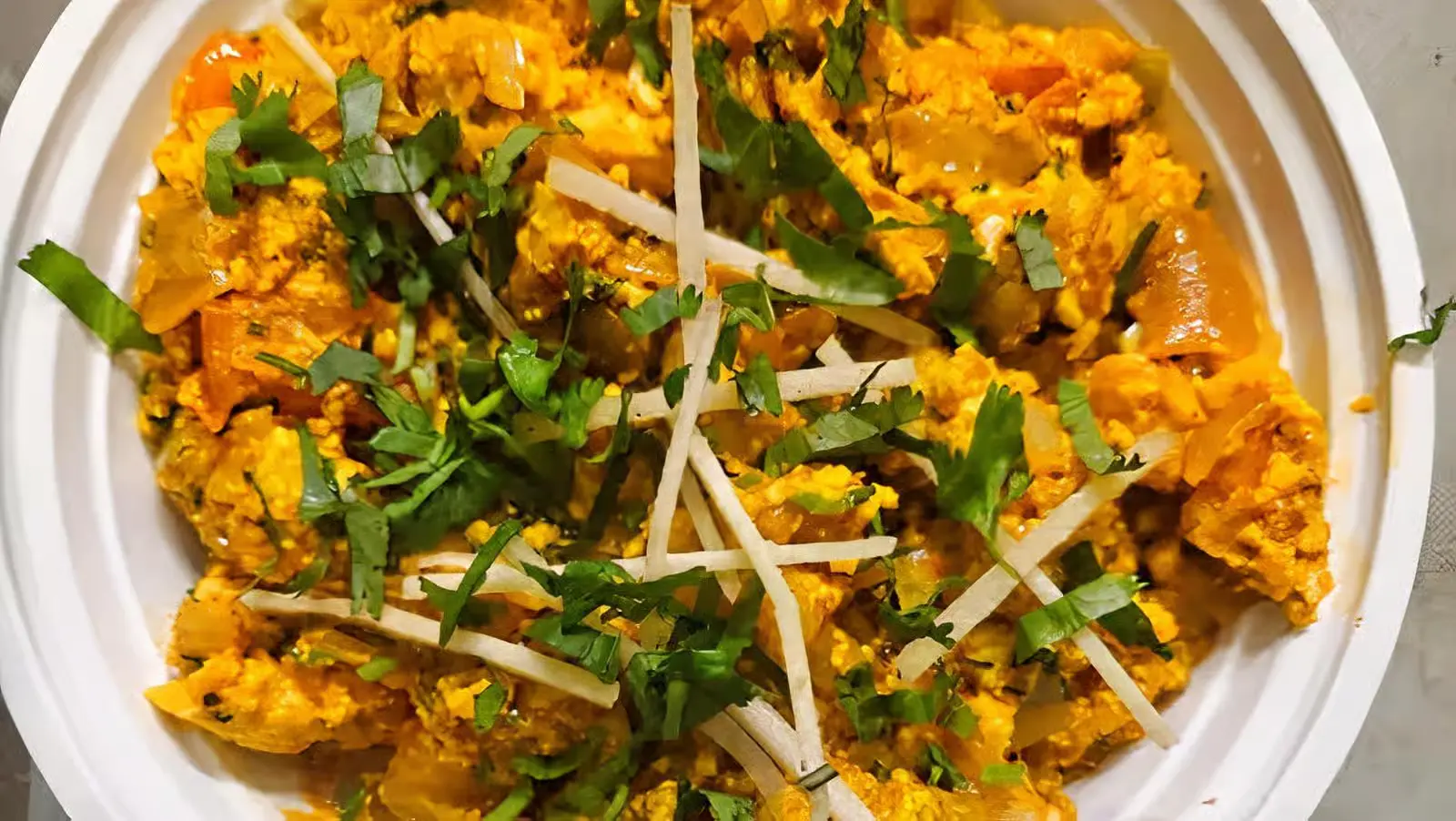 Delicious paneer bhurji at Spicy Delight Indian Bistro & Bar in Edmonton, AB